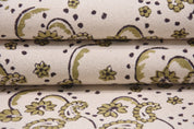 Thick cotton 44" wide fabric, cushion fabric, hand block print, Indian handmade art, windowpane, farmhouse decor - SAJAWAT
