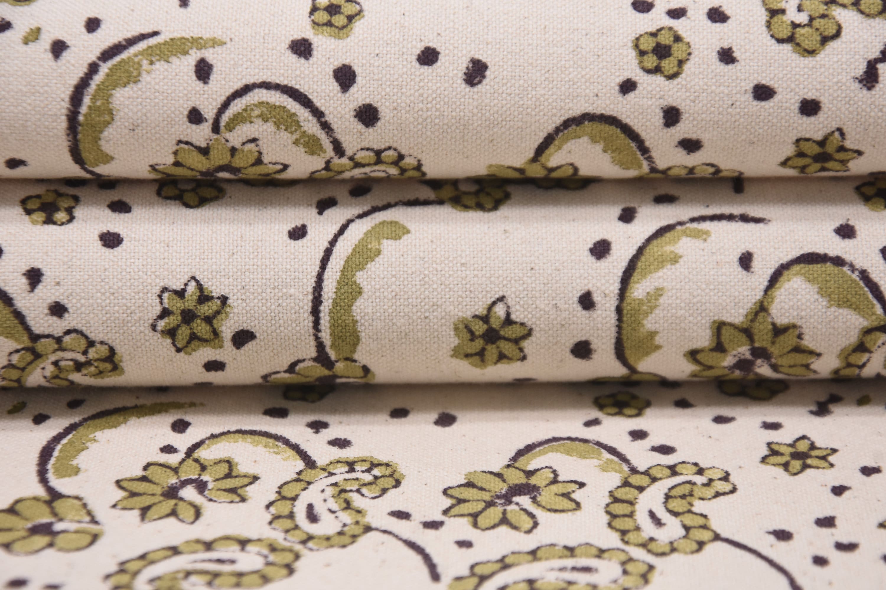 Thick cotton 44" wide fabric, cushion fabric, hand block print, Indian handmade art, windowpane, farmhouse decor - SAJAWAT