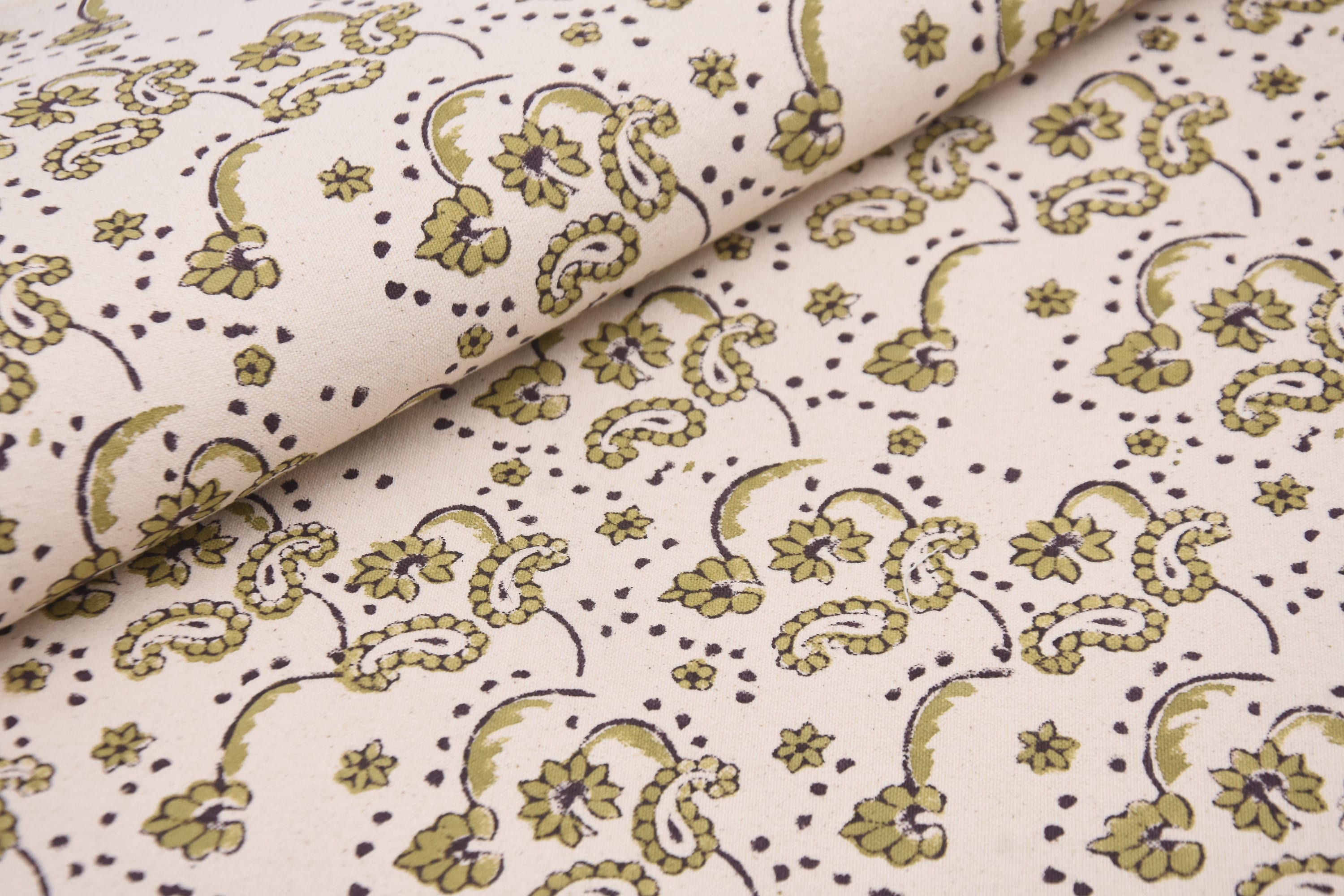 Thick cotton 44" wide fabric, cushion fabric, hand block print, Indian handmade art, windowpane, farmhouse decor - SAJAWAT