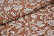 Cotton fabric, pillow and cushions fabric, window curtains, duck canvas 50" wide, block print linen, durable linen - HIMACHAL