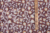 Cotton fabric, table cloth, duck canvas, floral linen fabric, wall hangings, block print fabric, Indian art, fabric by yard - HIMACHAL