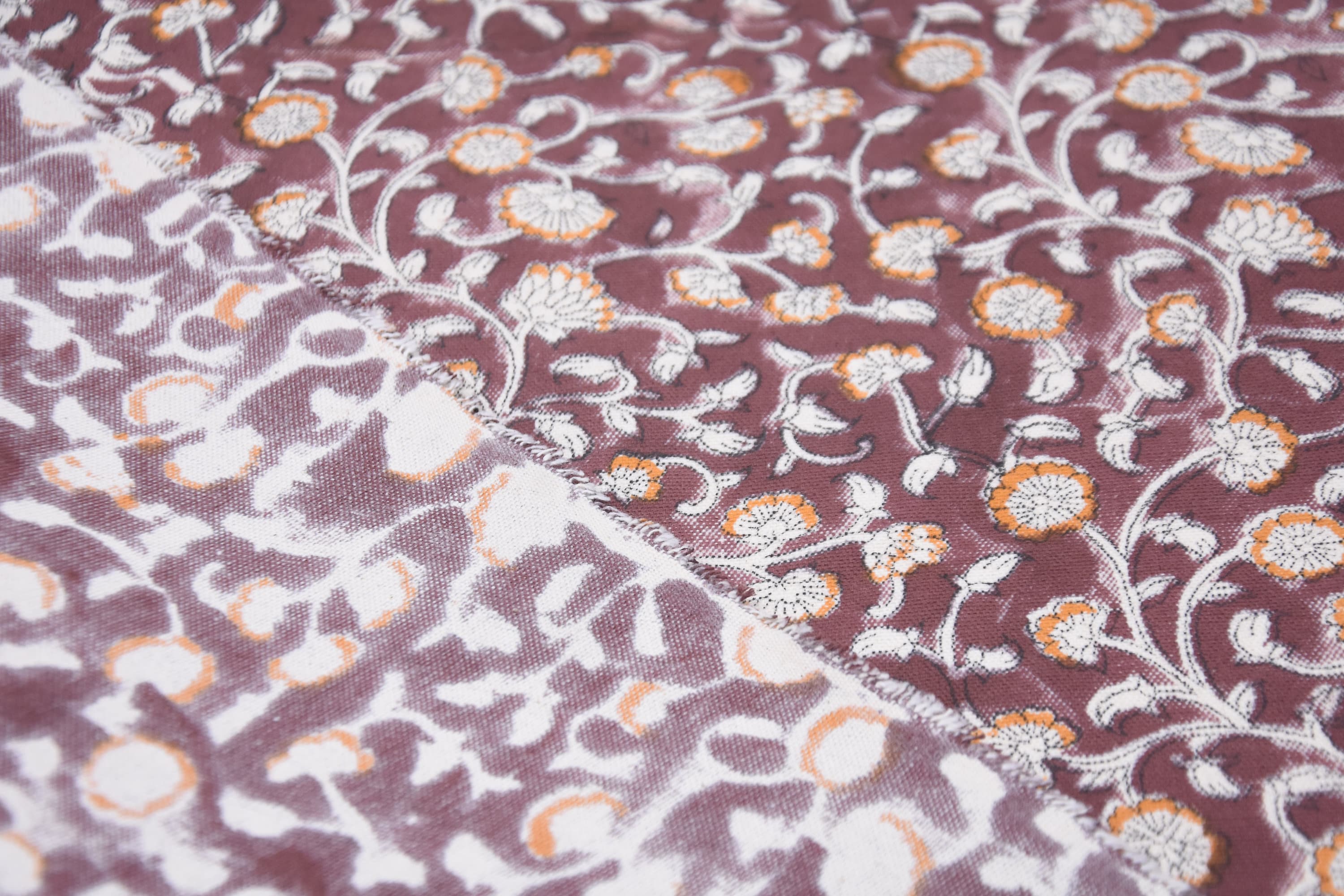 Cotton fabric, table cloth, duck canvas, floral linen fabric, wall hangings, block print fabric, Indian art, fabric by yard - HIMACHAL