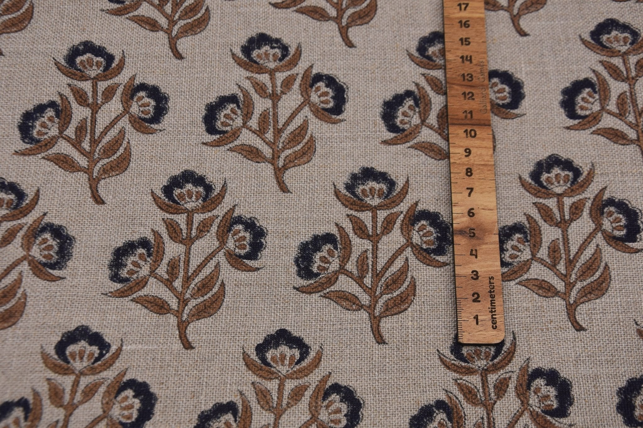Handmade block print, thick linen 58" wide, linen fabric for pillows, cushions, curtains and table cloth - BAELPATRA