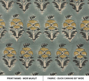 Couch cushion covers, handmade block print pillows and curtains, duck canvas 50" wide, Indian cotton fabric, linen fabric - MOR MUKUT