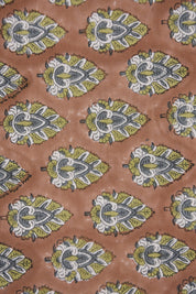 Floral windowpane fabric, duck canvas 50" wide, linen by yard, handmade block print art, drapery linen fabric - BETAL LEAF