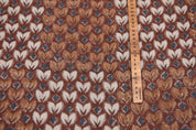 THICK LINEN HAND BLOCK PRINTED FABRIC – TITLEE FLORAL RUST ORANGE FOR ELEGANT HOME DECOR