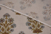 Pure linen 58" wide block print fabric, upholstery chair cover, natural soft fabric for cushions, pillows and tablecloth - MORPANKH