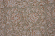 Hand block print pure linen floral handmade art, linen window curtains, pillow cover, cushions, table napkins - 6 KAMAL