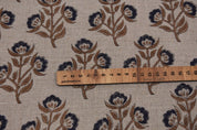 Handmade block print, thick linen 58" wide, linen fabric for pillows, cushions, curtains and table cloth - BAELPATRA