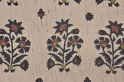 Window curtains, natural linen blend fabric, linen floral block print, farmhouse decor, pillows, cushions, napkin and tablecloth - SADABAHAR