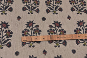 Window curtains, natural linen blend fabric, linen floral block print, farmhouse decor, pillows, cushions, napkin and tablecloth - SADABAHAR