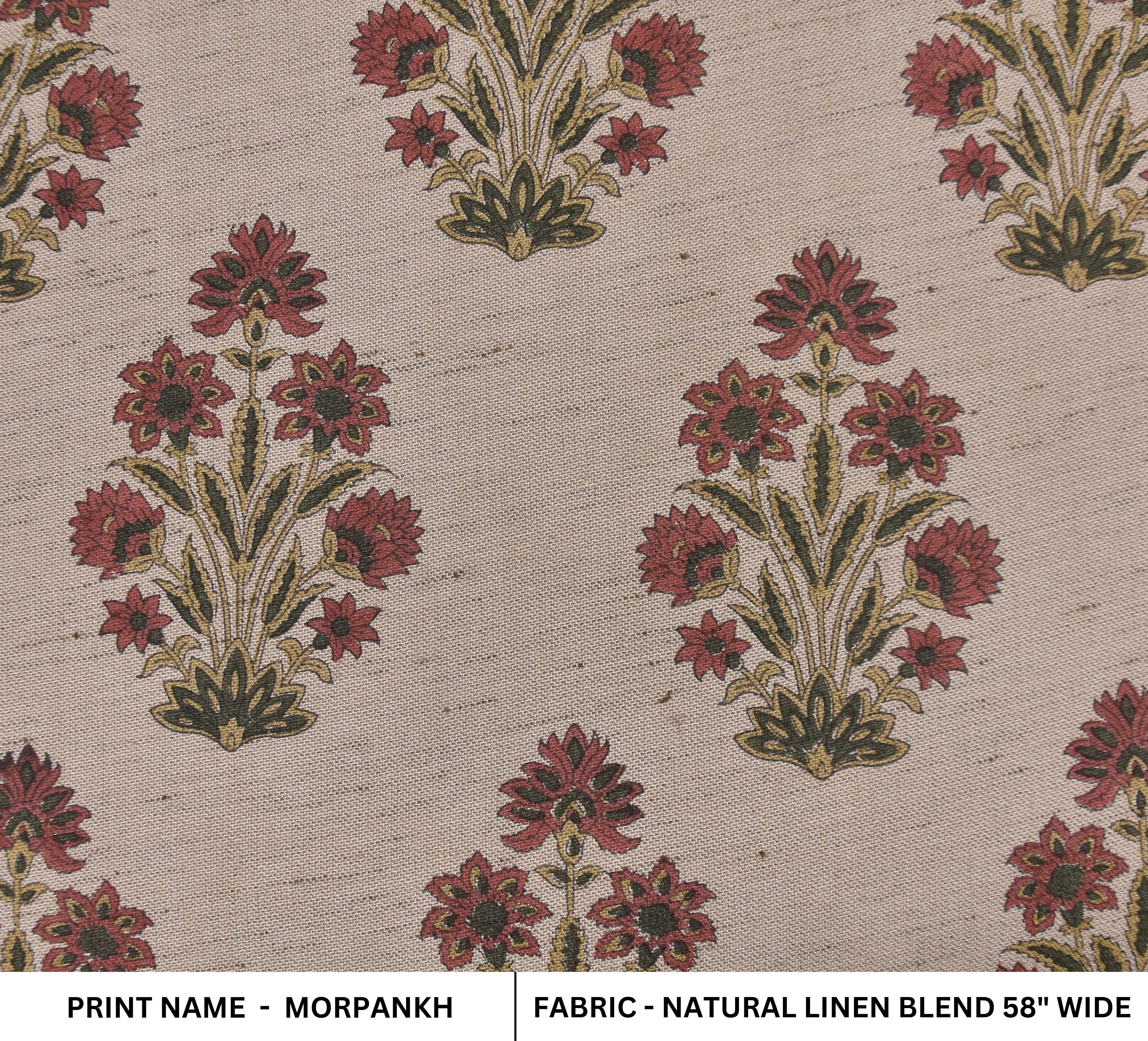 Fabric pillows and cushion, natural linen blend, 58" wide linen fabric window curtains, drapery fabric, tablecloth - Morpankh