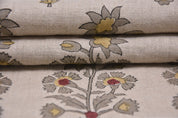 Hand block art, pure linen fabric, pillow and cushion cover, Indian fabric, floral print tablecloth and napkins - SADABAHAR