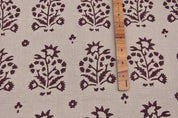 Linen pillows and cushions, hand block pure linen curtains, Indian textiles, floral block print art, fabric by yard - SADABAHAR