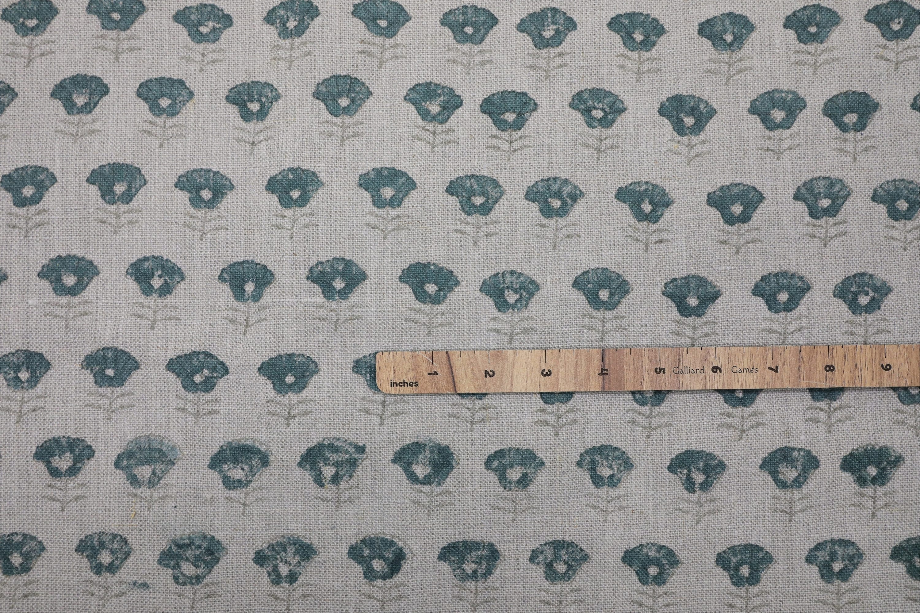 Printed linen fabric, cushion natural thick linen pure fabric, hand block art, chair cover, pillows - KOHINOOR