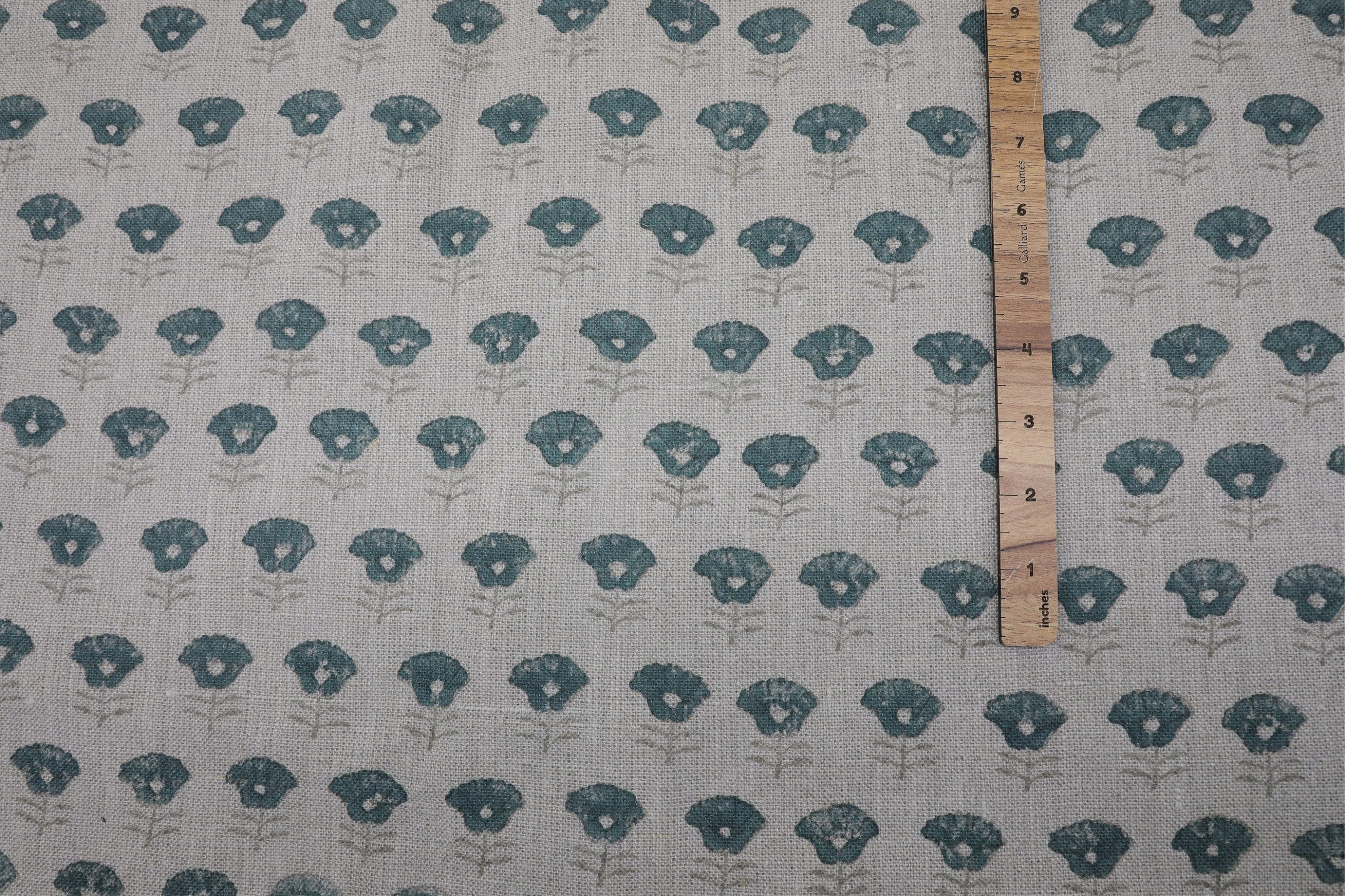 Printed linen fabric, cushion natural thick linen pure fabric, hand block art, chair cover, pillows - KOHINOOR