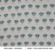 Printed linen fabric, cushion natural thick linen pure fabric, hand block art, chair cover, pillows - KOHINOOR