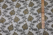 Linen block print floral table cloth and napkins handmade art home decor wall hangings curtain - MADHUBALA