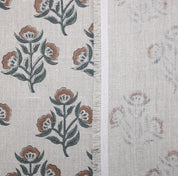 Floral print thick linen 58" wide linen fabric, boho design fabric, decorative cushion cover - BAELPATRA