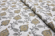 Linen block print floral table cloth and napkins handmade art home decor wall hangings curtain - MADHUBALA
