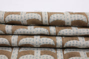 Hand printed cushion and pillow cover, thick linen pure fabric, striped pattern print curtains - GARUD