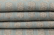 Fabric for cushions, pillow, lampshade and curtains, Indian clothing fabric, thick linen pure 58" wide - TULSI BUTI