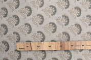 Floral block print natural linen fabric for dining chair cover, curtains, cushion cover and table cloth - JUJU FLOWER