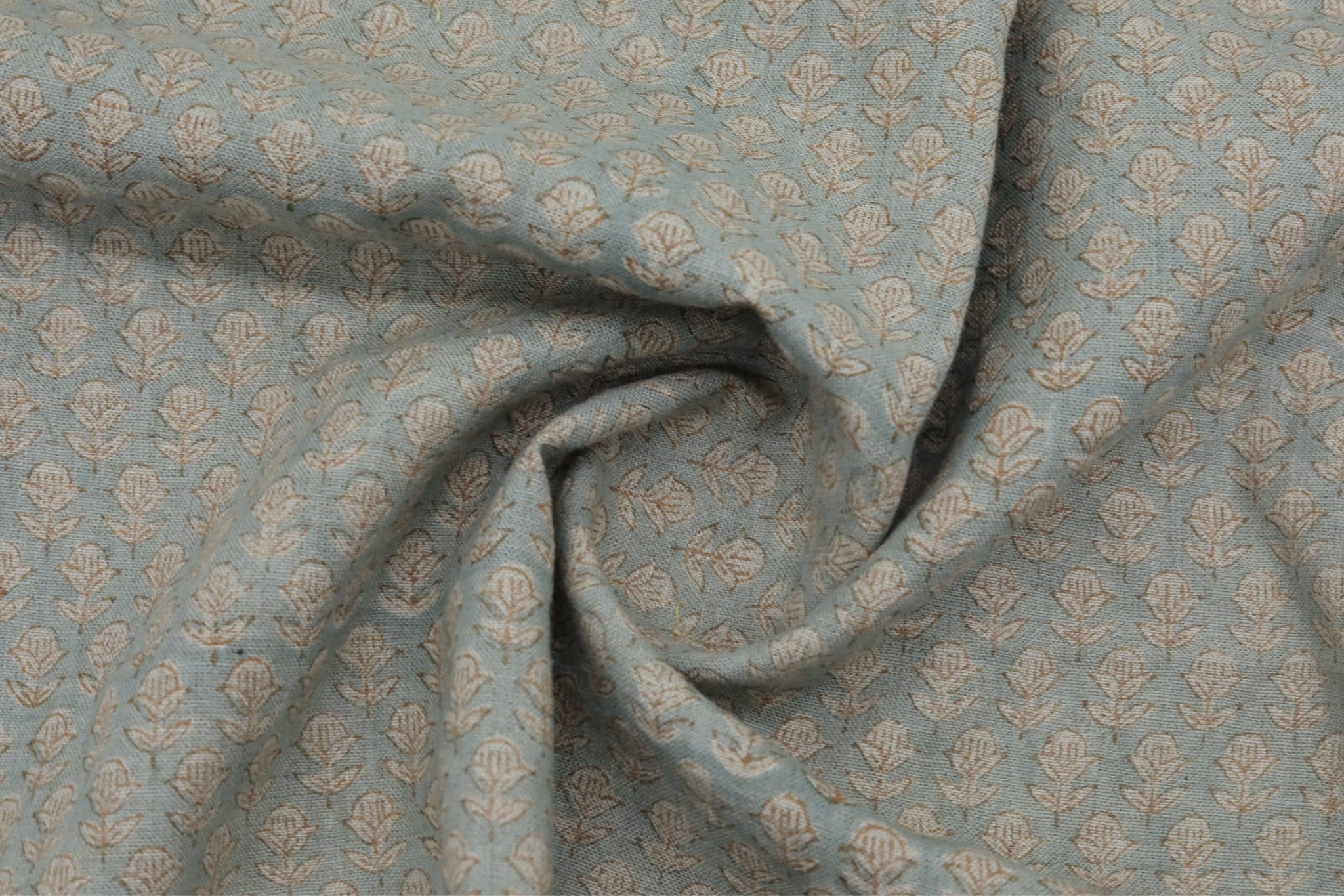 Pure linen 58" wide fabric, floral block print linen pillow cover, table napkins, Indian handmade art - TARANGNI