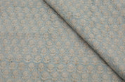 Pure linen 58" wide fabric, floral block print linen pillow cover, table napkins, Indian handmade art - TARANGNI