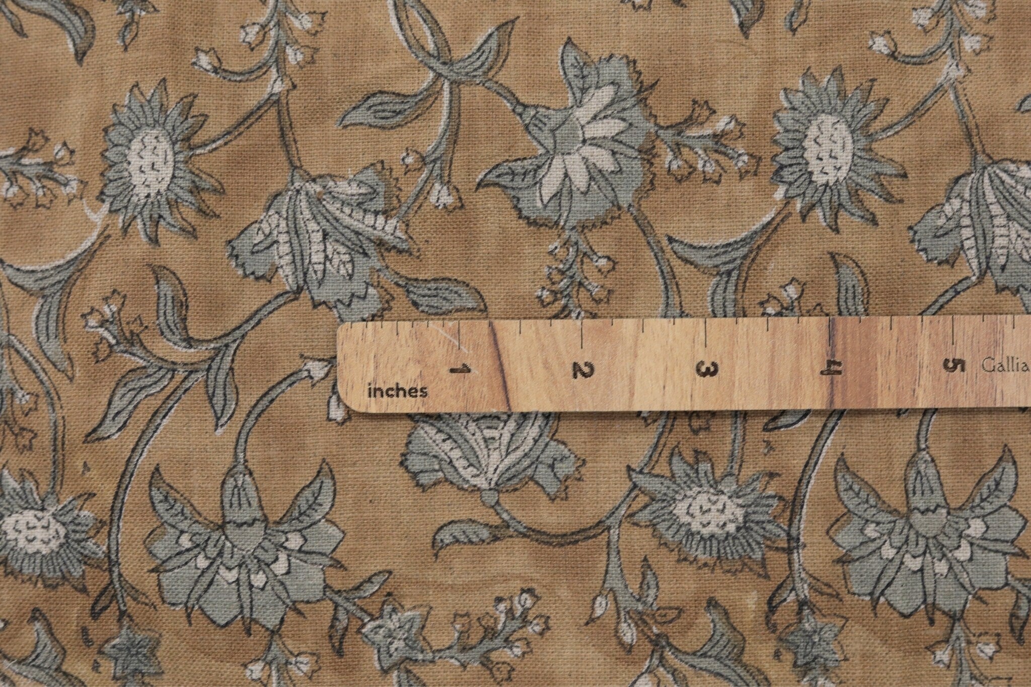 Block print linen fabric for pillow cover, cushion cover, pure linen 58" wide, floral boho print - NAAYAB