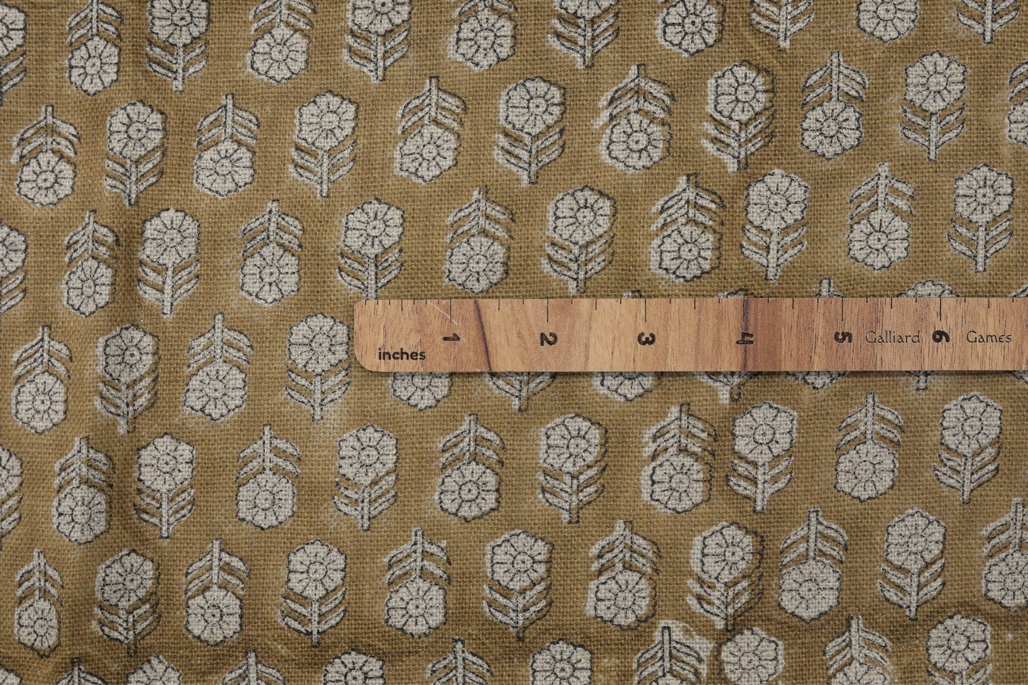 Block print thick linen fabric for drapery, curtains, cushion cover and table cloth, heavy and decorative linen fabric - TULSI BUTI