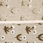 Handblock Printed Brown Floral Kriti Print Thick Linen Fabric