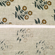 Handcrafted Brown & Black Floral Printed on Thick Linen Fabric - Neha Heritage