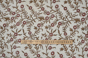 Hand block print, thick linen fabric, floral handmade art, linen natural fabric for pillow cover and sofa cover, upholstery linen - SEHJAN