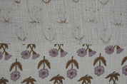 Upholstery linen fabric, thick linen floral block print, decorative linen for cushion and curtain, handmade art, Indian fabric - KIRTI
