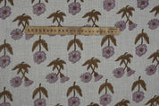 Upholstery linen fabric, thick linen floral block print, decorative linen for cushion and curtain, handmade art, Indian fabric - KIRTI
