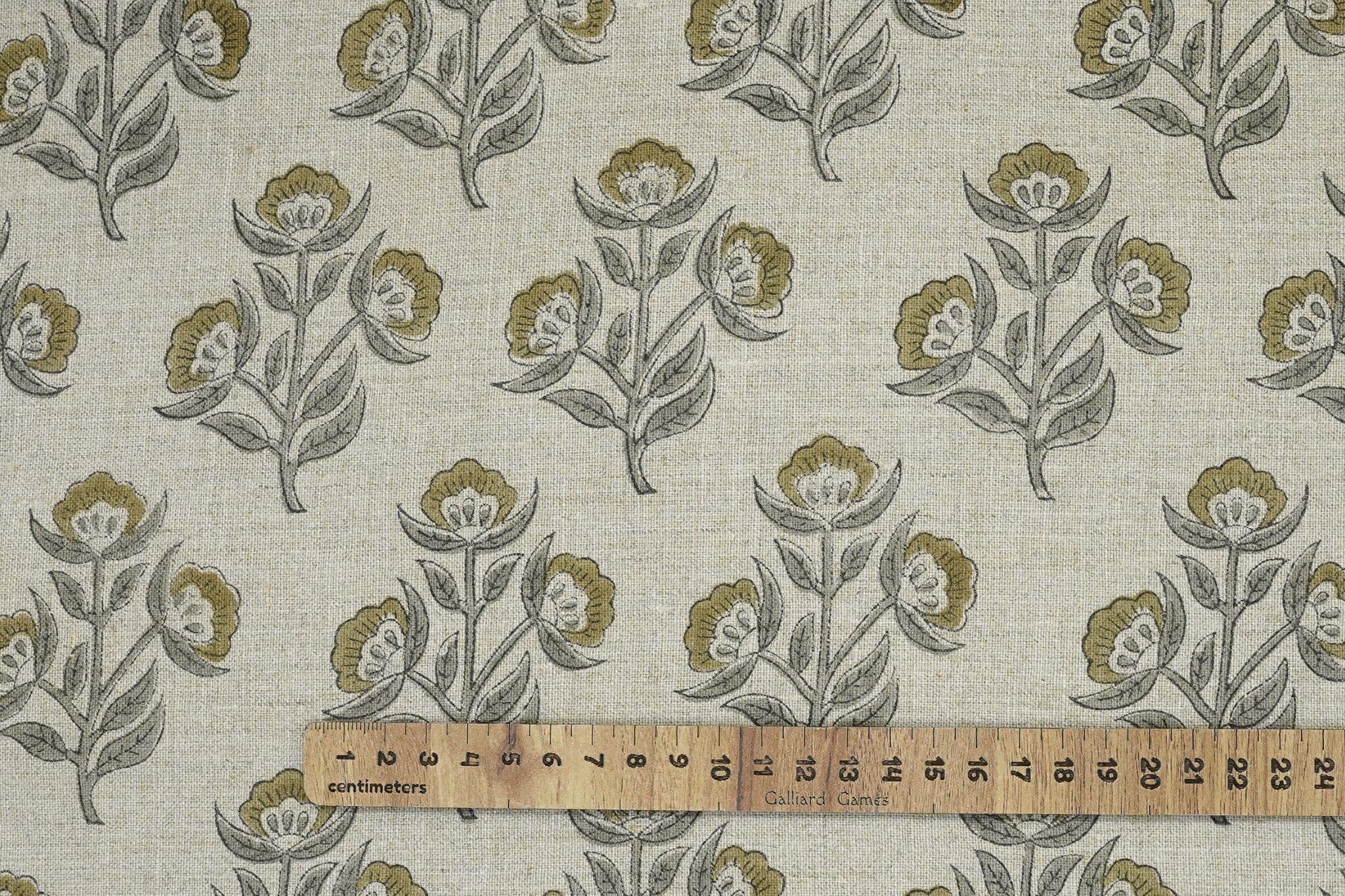 Pure linen hand printed linen fabric for women clothing, floral hand block print, linen lampshade and tablecloth, pillow fabric - BAELPATRA