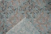 Block print linen fabric pillow, cushion, window linen curtain, floral handmade art, Indian textile, linen drapery upholstery - KAMAL DUTTA