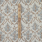 VISHALPUSHP GRAY HANDCRAFTED LINEN BLEND FABRIC – FLORAL PRINT FOR ELEGANT HOME DECOR