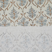 VISHALPUSHP GRAY HANDCRAFTED LINEN BLEND FABRIC – FLORAL PRINT FOR ELEGANT HOME DECOR