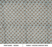 PRINTED VISCOSE LINEN FABRIC HAND BLOCK FLORAL ART- MOGRA