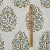 HAND BLOCK PRINT FABRIC VISCOSE LINEN UPHOLSTERY FABRIC  - KUMUD