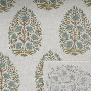 HAND BLOCK PRINT FABRIC VISCOSE LINEN UPHOLSTERY FABRIC  - KUMUD
