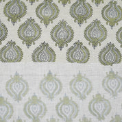 Handcraft Printed Brownish Floral Linen Blend Fabric - Uday Elegance