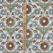 VISCOSE LINEN NATURAL FABRIC HAND BLOCK PRINT FLORAL HANDMADE LINEN - VANSHIKA