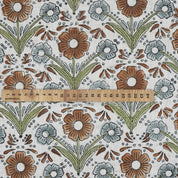 VISCOSE LINEN NATURAL FABRIC HAND BLOCK PRINT FLORAL HANDMADE LINEN - VANSHIKA