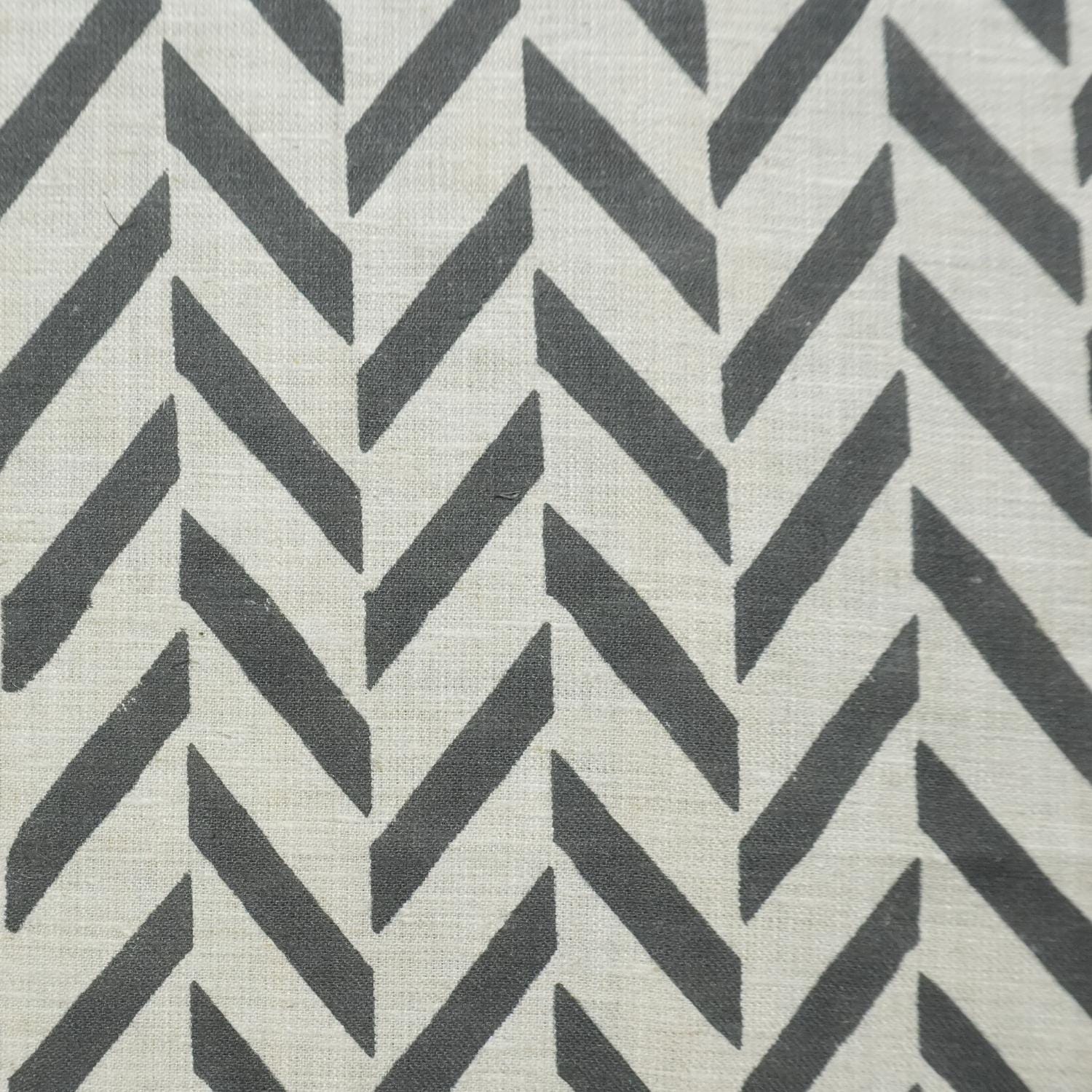 Block Printed Natural Linen Blend Striped Fabric for Curtains and Roman Shades - STRIPE SCALE