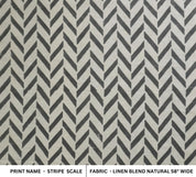 Block Printed Natural Linen Blend Striped Fabric for Curtains and Roman Shades - STRIPE SCALE