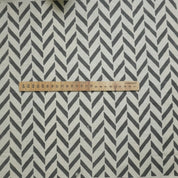 Block Printed Natural Linen Blend Striped Fabric for Curtains and Roman Shades - STRIPE SCALE
