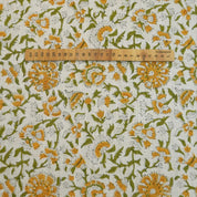 Floral Hand Block Printed Viscose Linen Fabric 58" Wide Decorative & Handmade Art for Home Decor - PUSHPLATA
